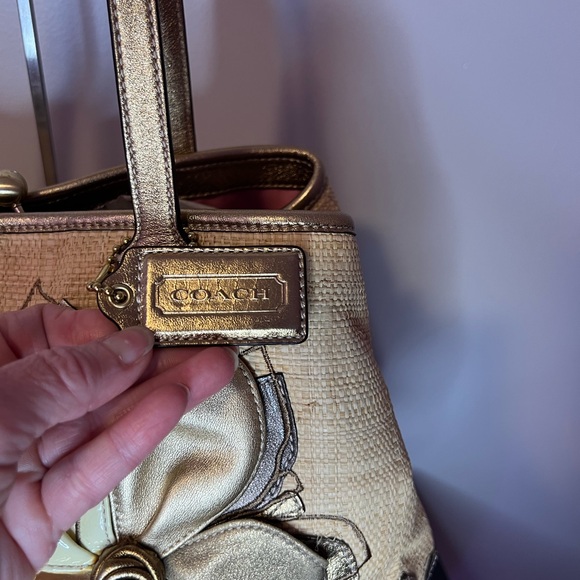 Coach Hamptons Archive 10th Anniversary straw floral carryall - Picture 2 of 15